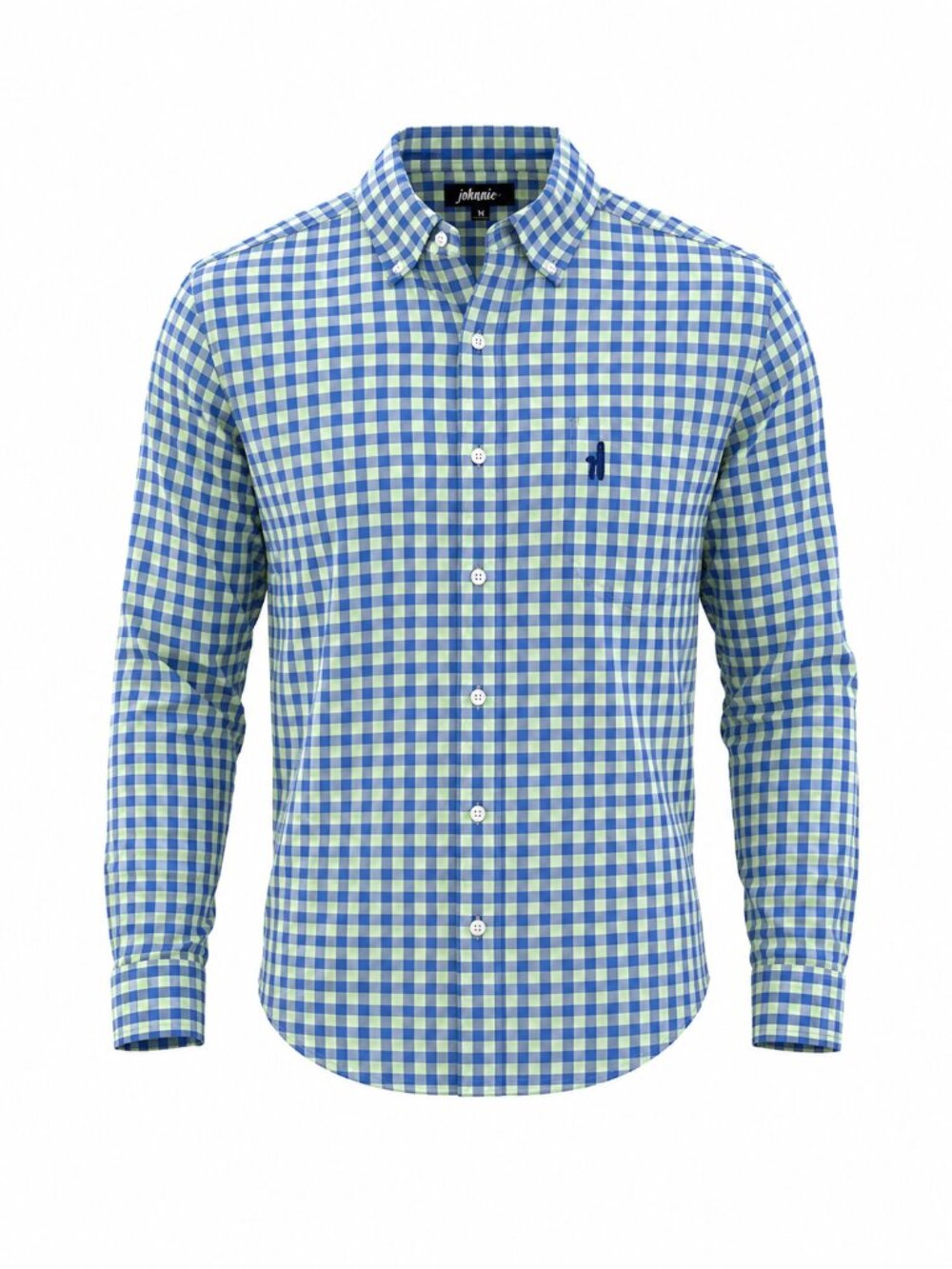 Johnnie-o Men’s Natural Performance Blue Plaid Shirt Size Medium